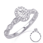 White Gold Oval Halo Engagement Ring